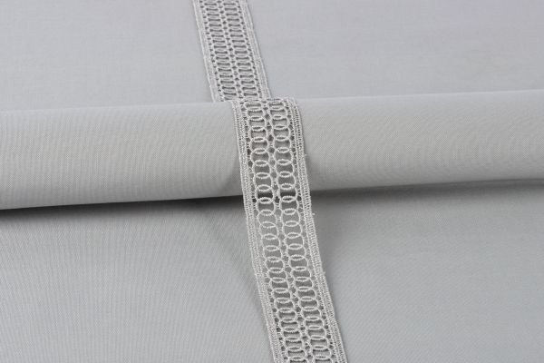 Кружево гипюр (плетёное) 27 мм / 10 м, GP017LGR св.серый, Gamma GGM-2703