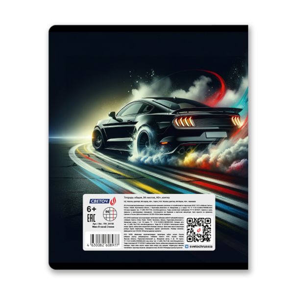 Тетрадь ученическая общая, A5+ 96 л. на скобе 65 г/м², белизна 100 %, 5 шт, клетка, 01118 Микс-В своей стихии, Светоч Т91