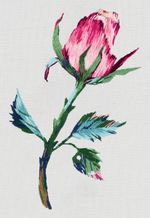 Набор для вышивания нитками Panna, Живая картина, Розовый бутон, 8х5,5 см