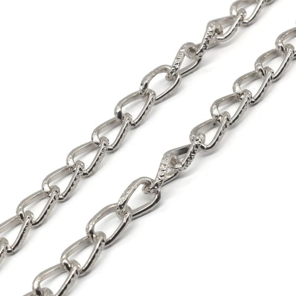 Цепь алюминиевая 7,7 мм, 5,1 мм, боб(10 м) (никель) K18310