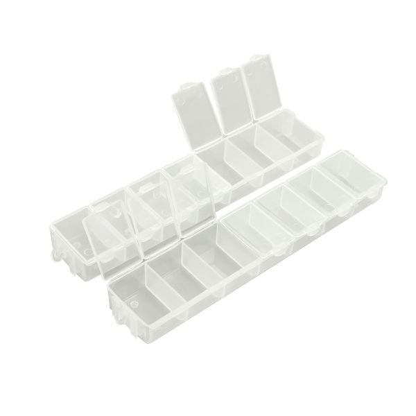 Контейнер для бисера 2 пенала по 7 отделений, 15.5х3.5 см, 2204-0029