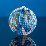 Набор для вышивания бисером Кроше (Радуга бисера) В716, Талисман Гжель 8х8см