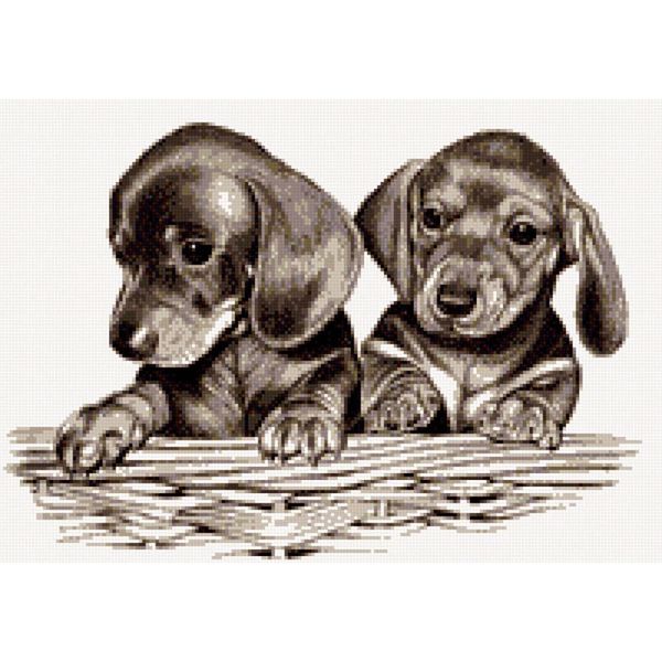 Набор для вышивания нитками Hobby&Pro, Щенки, 38х26 см