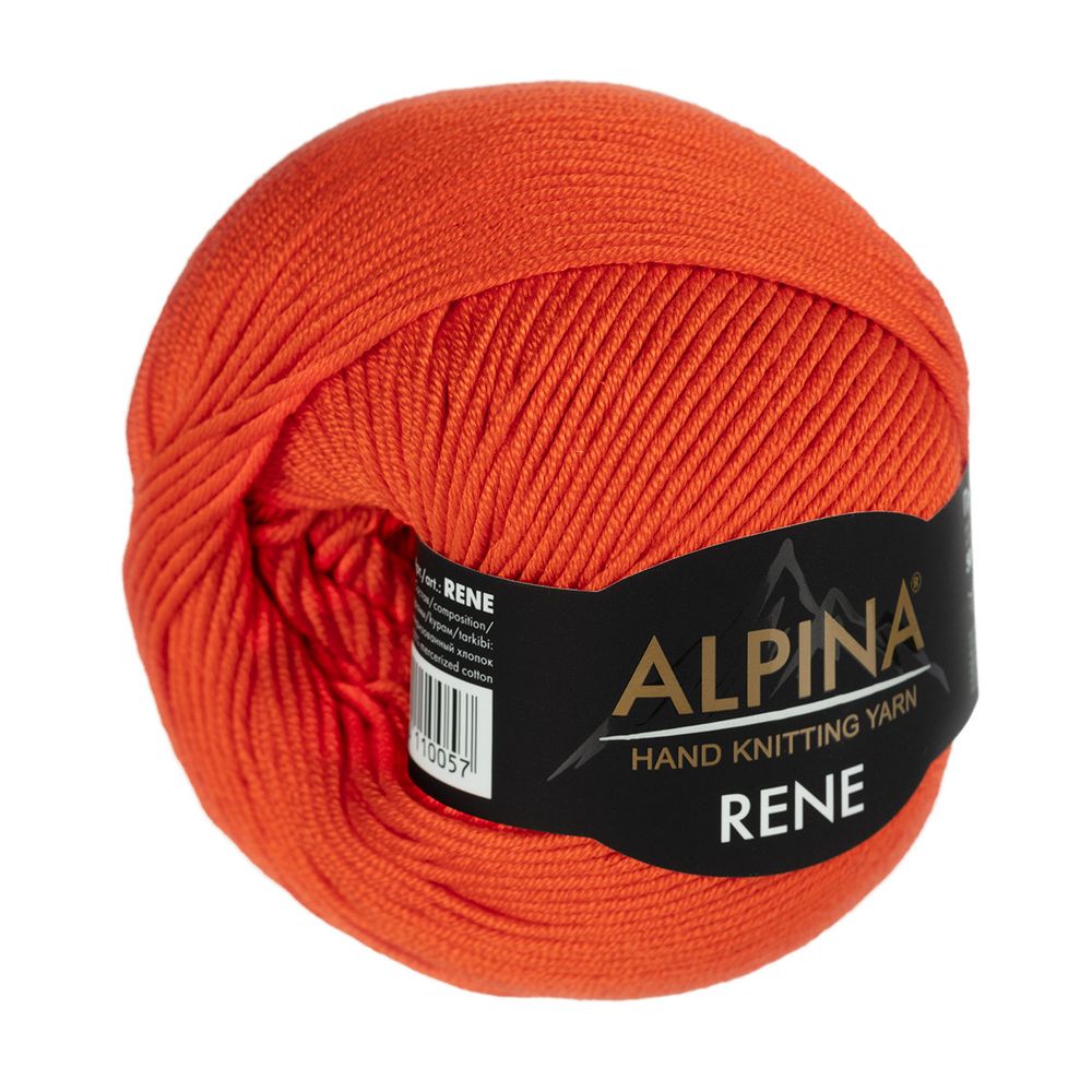 Пряжа Alpina Rene / уп.10 мот. по 50г, 105м, 197 яр.оранжевый