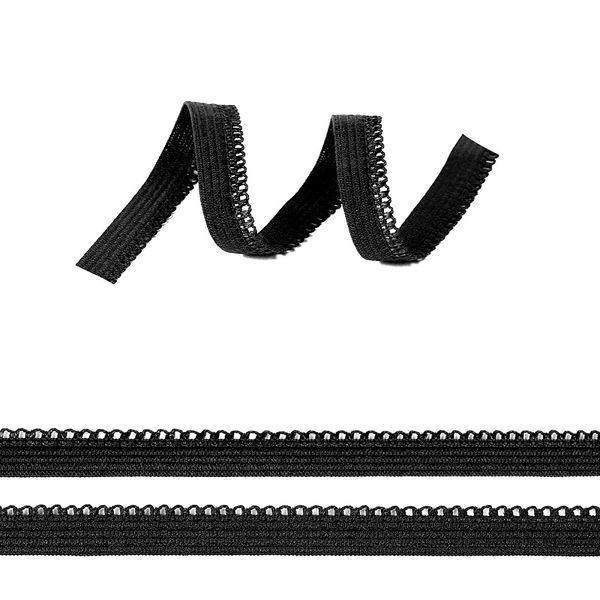 Резинка бельевая (ажурная) 10.0 мм / 100 метров, F322 (03) черный