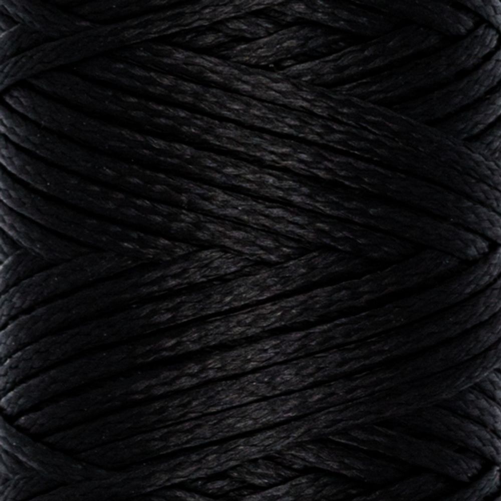 Нитки вощеные для кожи, плоские 0.8 мм, 001 черный, LC-001 Промысел