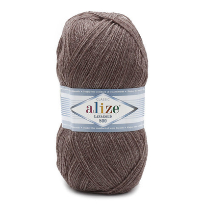 Пряжа Alize (Ализе) Lana Gold 800 / уп.5 мот. по 100 г, 800м, 240 светло-коричневый меланж A