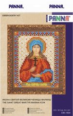 Набор для вышивания бисером Panna, Икона Святой Великомученицы Марины, 8,5х11 см