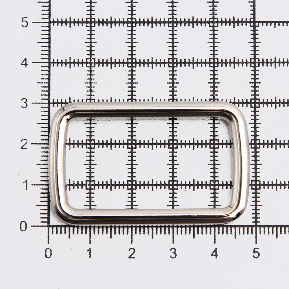 Рамка прямоугольная металл 40 мм /49х30 мм/ никель, ГУ12749, 4 шт