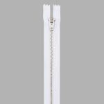 Молния металл джинсовая Т5 (5 мм) 1 зам., н/раз., 16 см, белый, 39112/16-Н, 10 шт