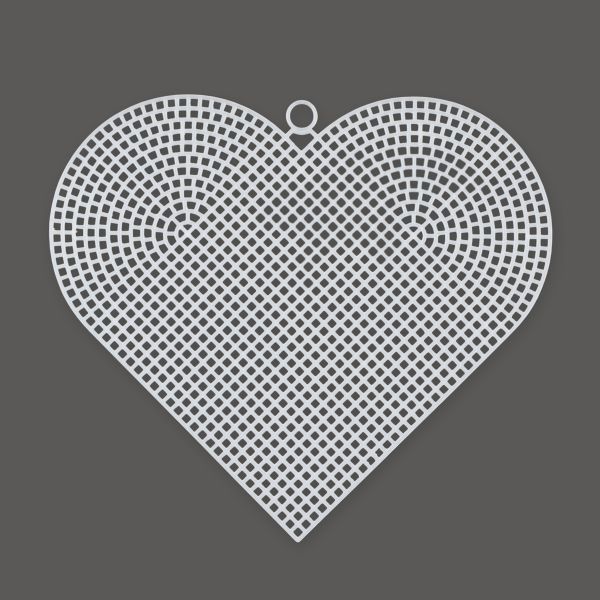 Канва пластиковая 17х15 см, 10 шт, 100% полиэтилен, сердце большое, Gamma KPL-04