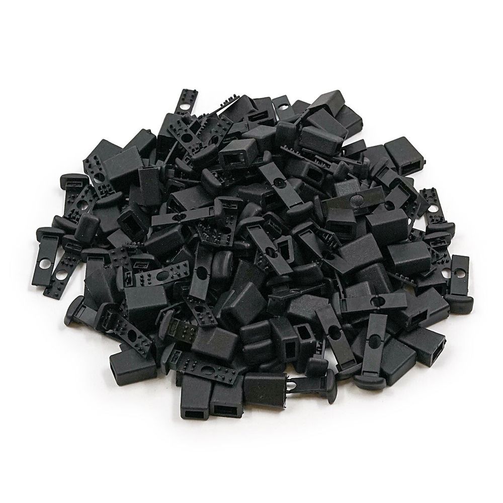 Наконечник для шнура пластик 17х11 мм, ПП, черный, 100 шт