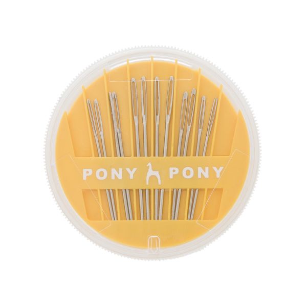 Иглы ручные гобеленовые Tapestry с серебряным ушком на диске, ассорти, 12 шт, Pony, 05812