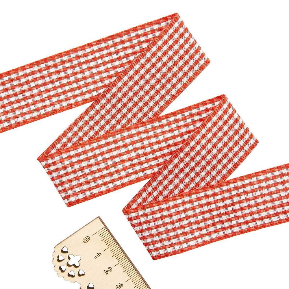 Лента Шотландка, 30.0 мм / 25 м (красный/белый), С3721