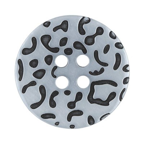 Пуговицы 4 прокола костюмные 15 мм, 12 шт, 001/008 белый/черный, Gamma GX 0035