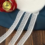 Кружево вязаное (тесьма) 15 мм / 25м, 60044 цв.003 белый, Kruzhevo