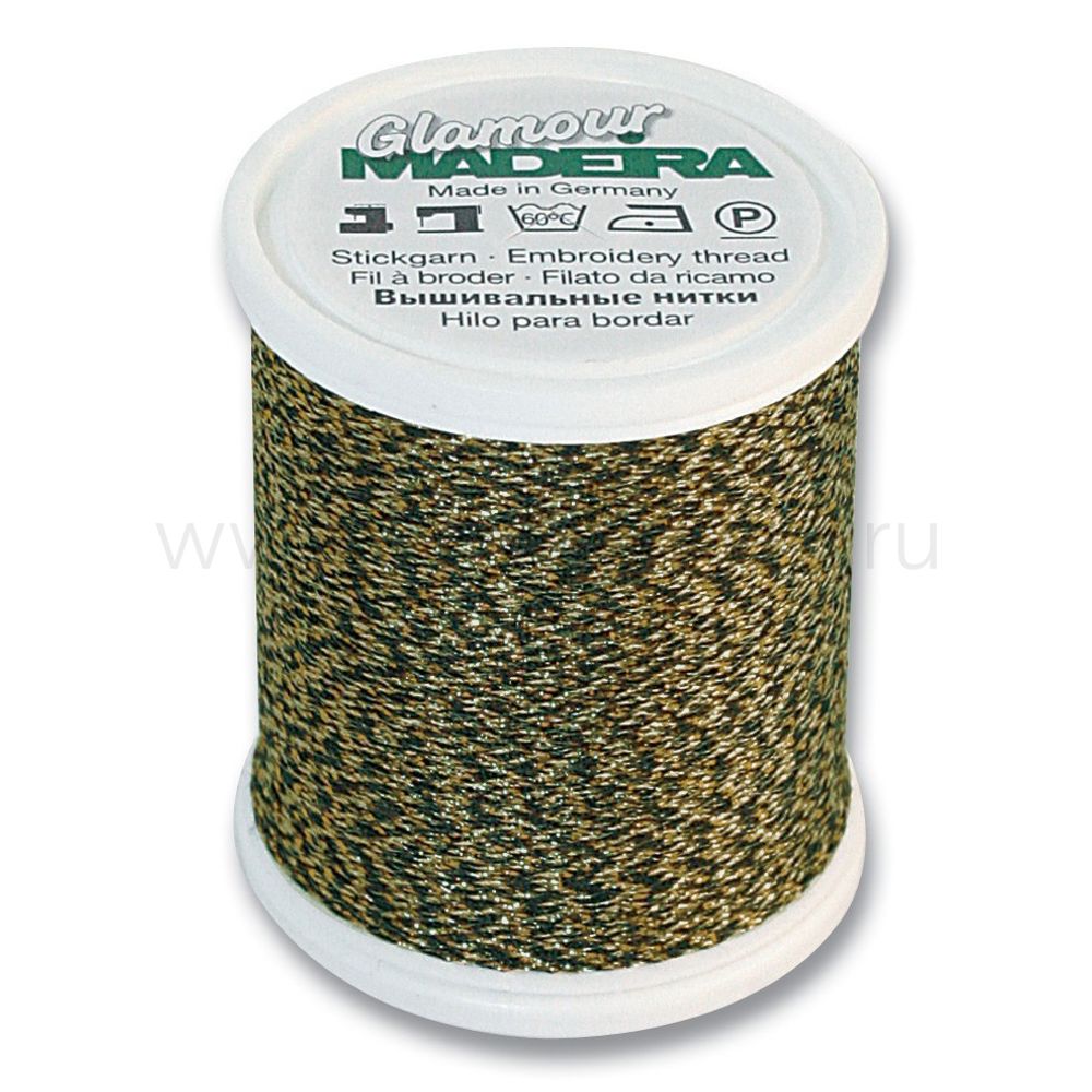 Нитки отделочные металлизированные Madeira Glamour №12, 200 м, цв. 3229, 9806, 5 катушек