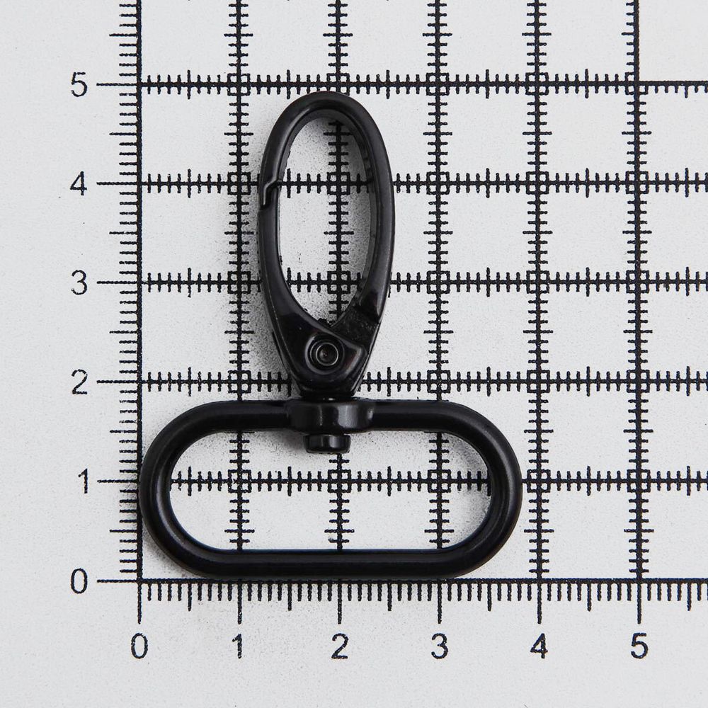 Карабин металл 30.0 мм (49х38 мм), черный лак, ГУ12849, 4 шт