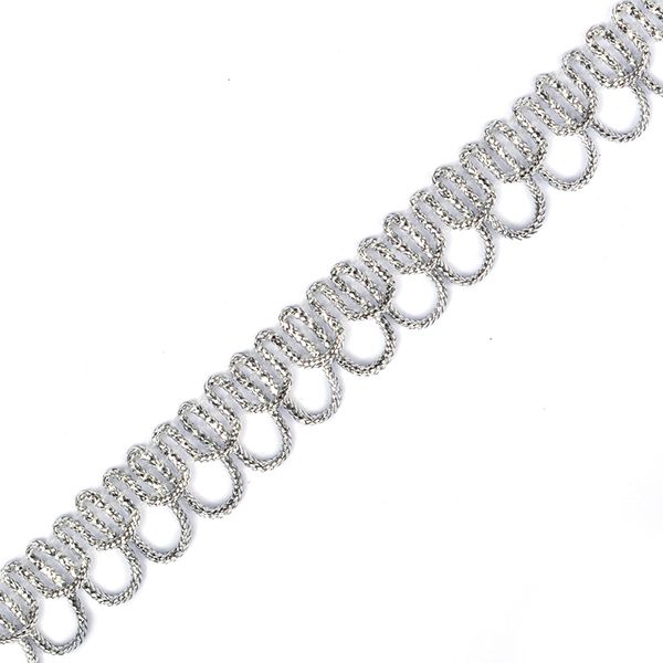 Тесьма отделочная 12 мм, 9600, цв.серебро уп.22.85м