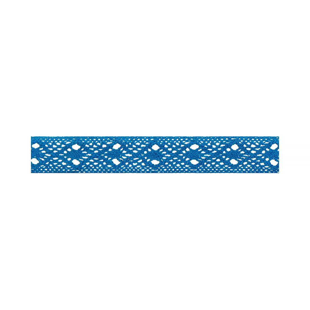 Кружево вязаное (тесьма) 14 мм, 5 шт по 3 м, 074 я.голубой, HVK-16 Gamma