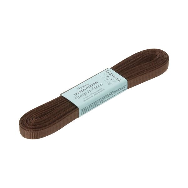 Лента репсовая нарезка 06.0 мм / 10 шт по 5.4 метра, 121 серо-коричневый, Gamma GR-06