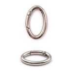 Карабин металл кольцо овал 30х15 мм (40х25 мм), никель, 10 шт