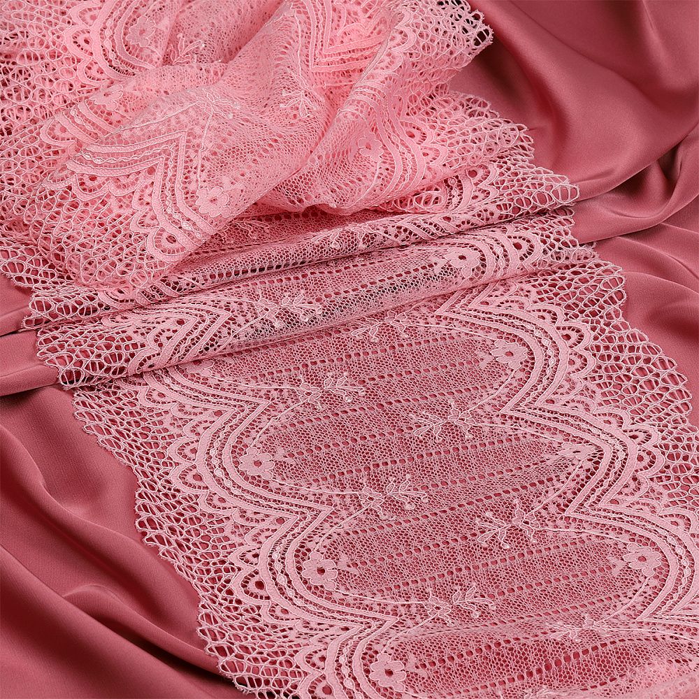 Кружево бельевое эластичное 230 мм / 10 м, 8037, цв.F133 розовый, Kruzhevo