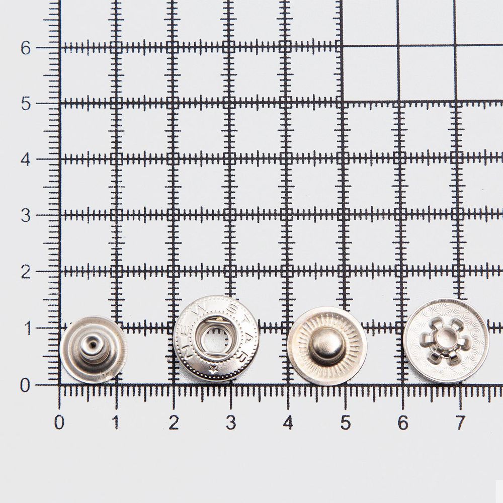 Кнопка Альфа (S-образная) ⌀15.0 мм, ≈50 шт, №54, Таблетка, МЕТАЛЛ, никель, NEW STAR