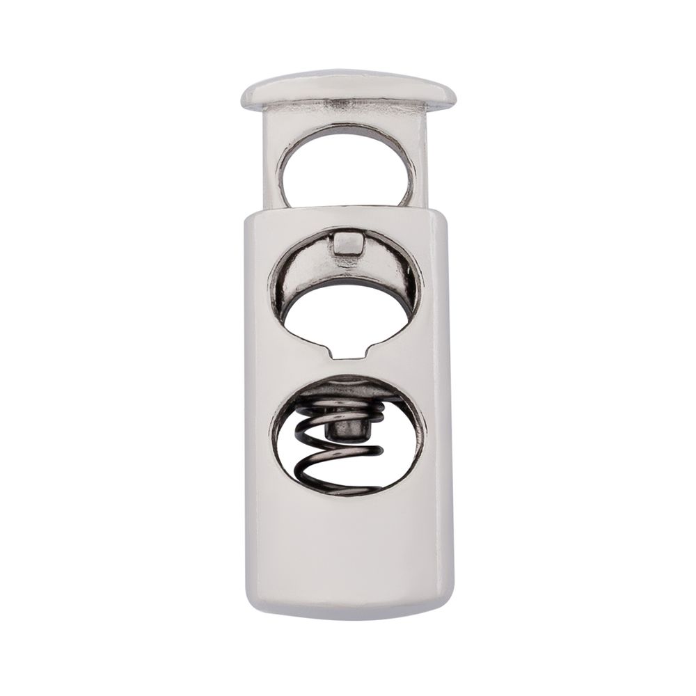 Фиксатор (зажим) для шнура металл 2 отв. ⌀4,4 мм, 23х8 мм, металл (никель), 20 шт