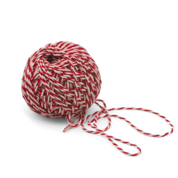 Шнур х/б ⌀1.5 мм, 50м, цвет белый/красный
