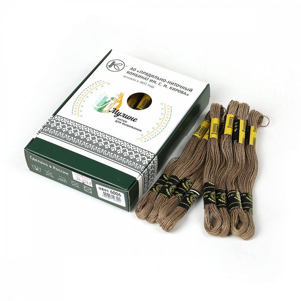 Мулине ПНК им.Кирова цв.6006 бежевый, 24 мотка по 8 метров