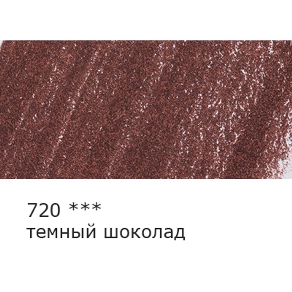 Карандаш цветной заточенный, 6 шт, 720 темный шоколад, Vista-Artista INTENSE VICP