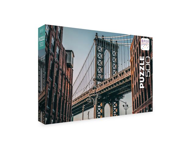 Пазл 500 элементов, Вид на Бруклинский мост. Нью-Йорк, PZL-500/45, Фрея