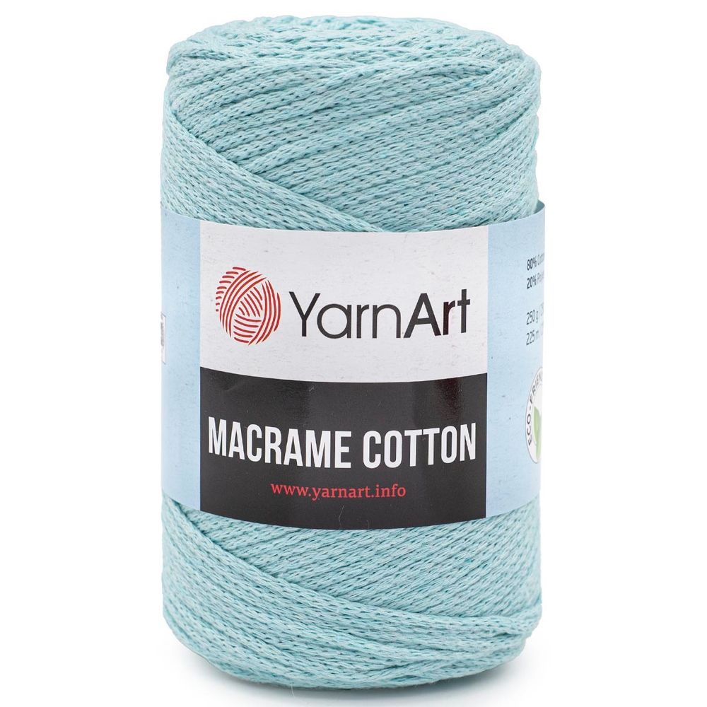 Пряжа YarnArt (ЯрнАрт) Macrame Cotton / уп.4 мот. по 250 г, 225м, 775 холодный мятный