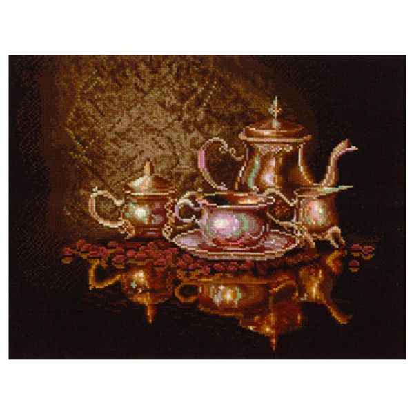 Набор для вышивания нитками Сделай своими руками, Кофейный сервиз, 35х28 см