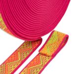 Резинка для подтяжек (помочная) 25.0 мм / 20 метров, жаккардовая, 000639 яр.малин./л.желт./салат./оранж, Gamma 16с3893