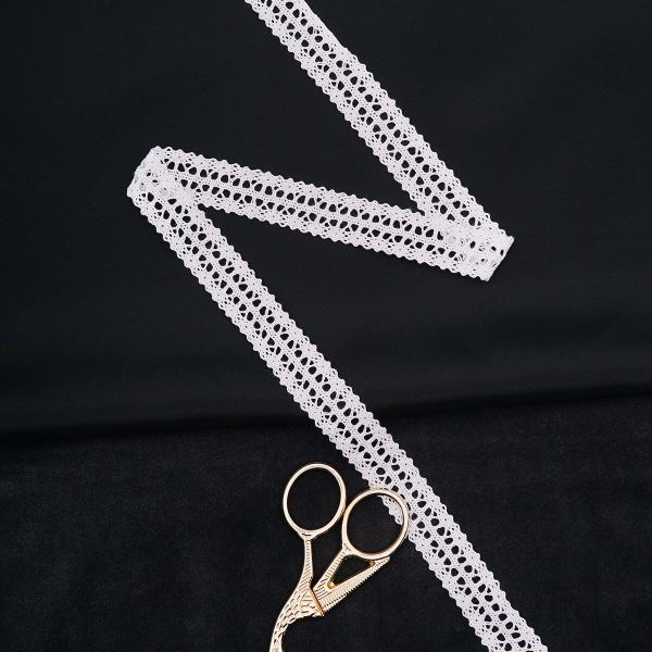Кружево вязаное (тесьма) 16.5 мм / 13.72 метра, белый, 3AR3388