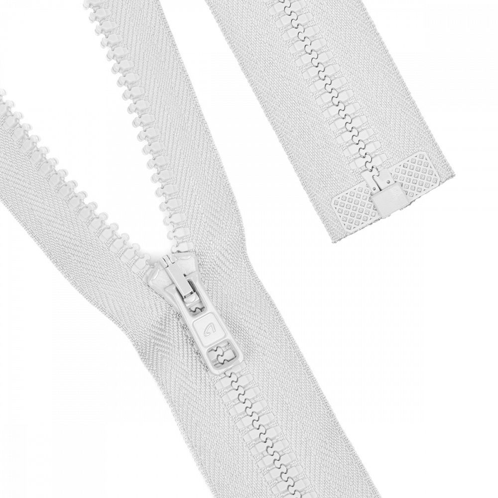 Молния трактор Arta Т5 (5 мм) 1 зам., разъем., 85 см, Arta.2076 Т5(6) цв.001 белый уп.25 шт