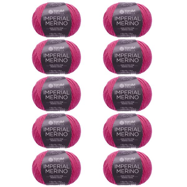 Пряжа YarnArt (ЯрнАрт) Imperial Merino / уп.10 мот. по 50 г, 100 м, 3319 фуксия