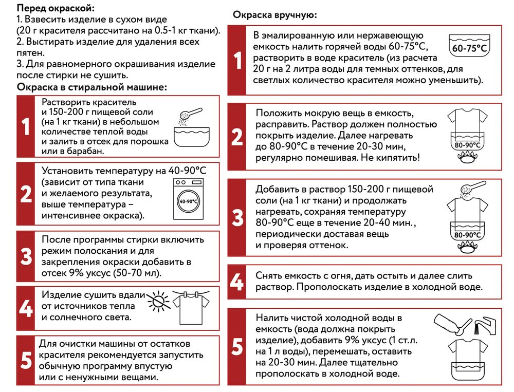 Краситель для ткани 20 г, красный, Vista-Artista KRG
