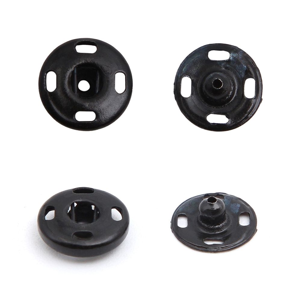 Кнопка пришивная металл ⌀12.0 мм, черный, 6 шт, Pony