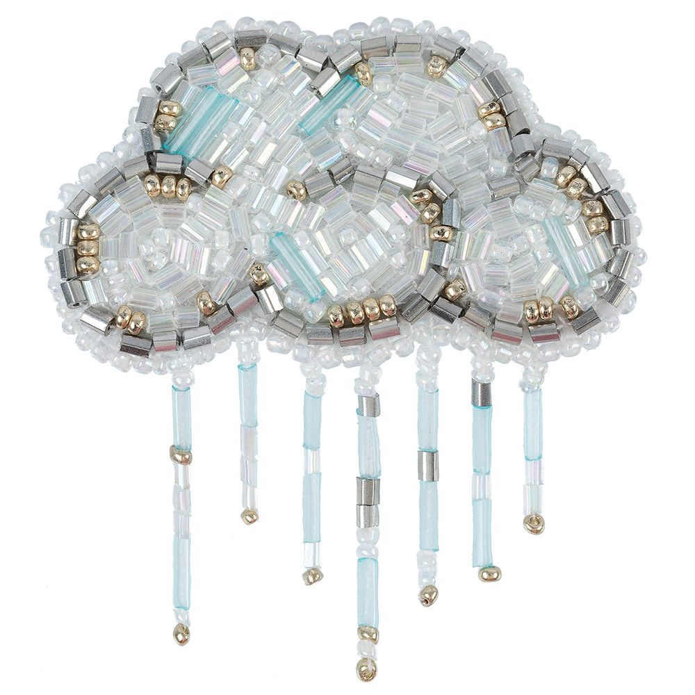 Набор для вышивания нитками Klart 10-050, Брошь. Тучка, 5.5х6.5 см