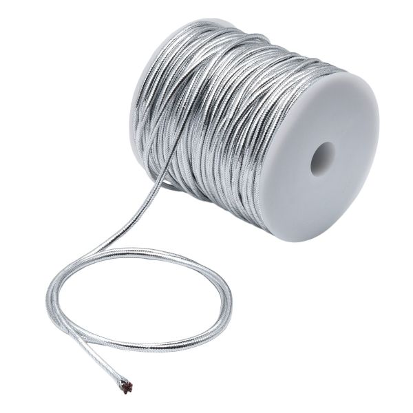 Шнур металлизированный ⌀3.0 мм / 50 метров, 0371-1011, серебро