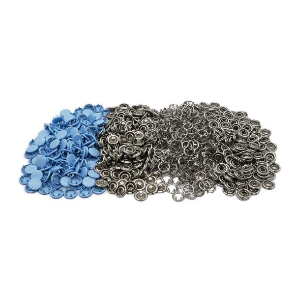 Кнопка рубашечная (джерси) закрытая ⌀7.8 мм, ≈144 шт, МЕТАЛЛ, эмаль, 185 св.голубой матовый, NEW STAR