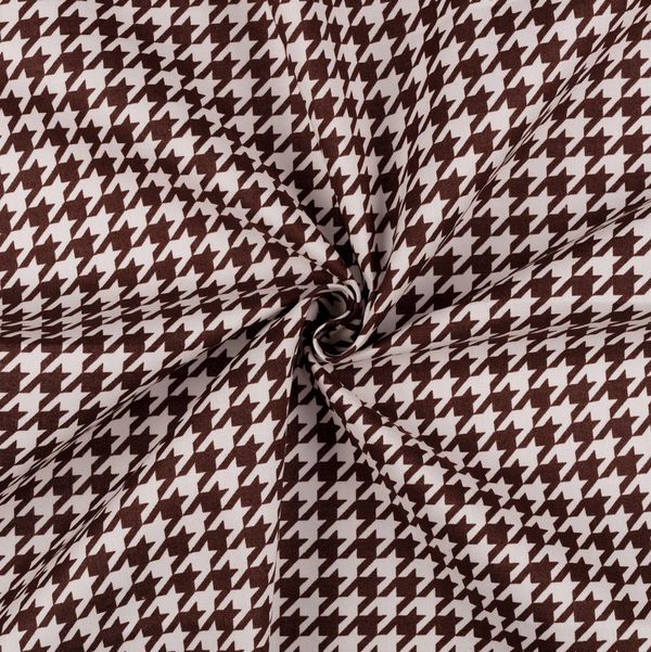 Ткань для пэчворка Peppy Бабушкин сундучок, отрез 50х55 см, 140 г/м², БС-07 Гусиная лапка коричневый, Peppy