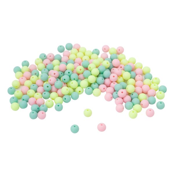 Бусины пластик ⌀8 мм, 50 г, микс цвета, матовые, круглые, Astra&Craft (яркий), 1AL139-2