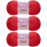 Пряжа Люблю вязать Зефир / уп.3 мот. по 100 г, 295 м, 193 красный