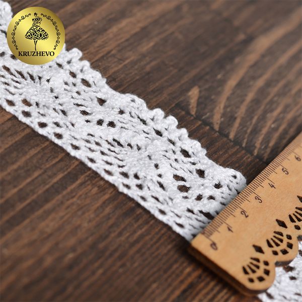 Кружево вязаное (тесьма) 45 мм / 10 метров, 5235 цв.02 белый, 10 м, Kruzhevo