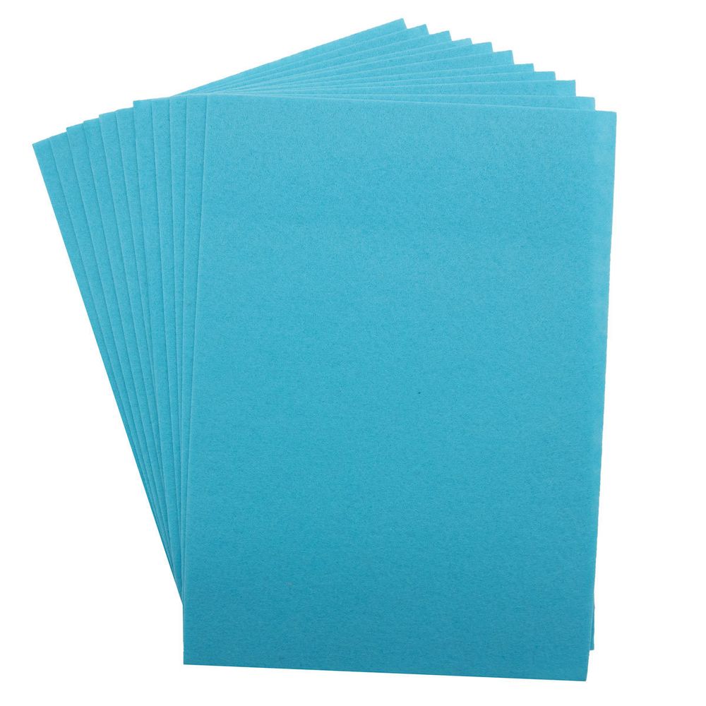 Фетр листовой жесткий 1.0 мм, 20х30см, 12 шт, Astra&Craft, 13 голубой