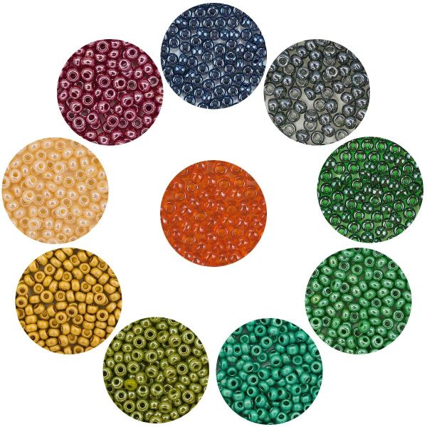 Набор бисера Preciosa 05, 10 цветов по 5 гр, № 10/0 (2.3 мм), диаметр 2,3 мм, 50 гр